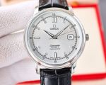 Omega Seamaster 8215 Movement 40mm 316L Steel Calfskin Strap Waterproof 100m Watch